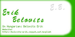 erik belovits business card